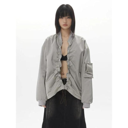 Women's Pleated Zipper Cotton Jacket