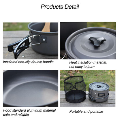 Outdoor Camping Hiking Cookware Tableware Cookware Lightweight Folding Picnic Cooking Hiking Picnic BBQ Tableware Equipment - Wnkrs