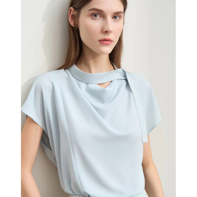 Blusa lisa de verano con estilo minimalista para mujer