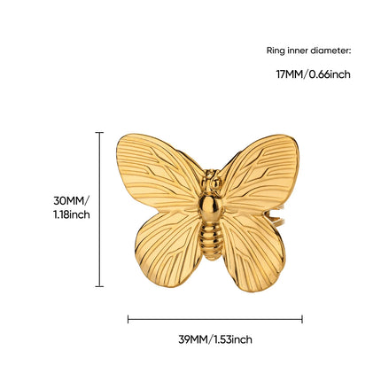 Bagues papillon vintage en acier inoxydable – Bijoux de couple élégants