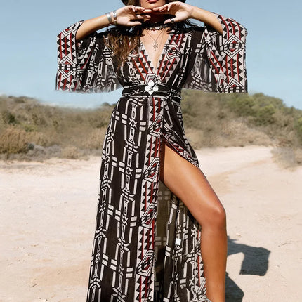 Bohemian Wrap Beach Cover Up Dress