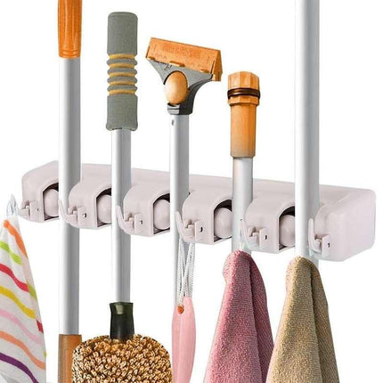 5-Position Wall Mounted Mop and Broom Holder - Wnkrs