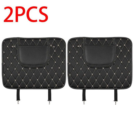 Deluxe PU Leather Car Seat Back Protector with Storage - Wnkrs