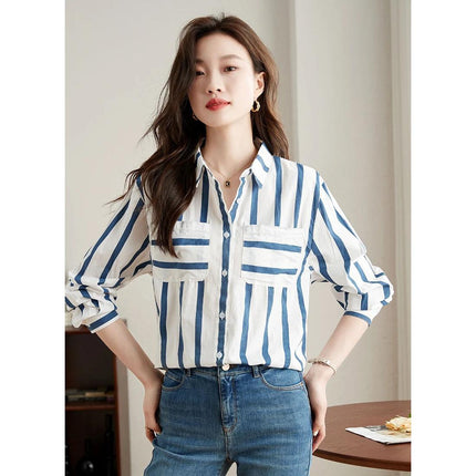 Women's Striped Chiffon Blouse