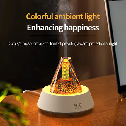 USB Ultrasonic Aroma Diffuser with Colorful LED Light - Mini Humidifier