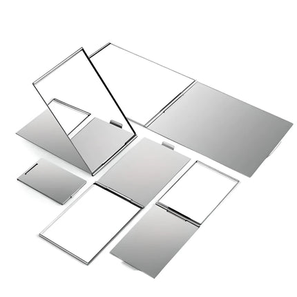 Miroir de poche pliable en aluminium