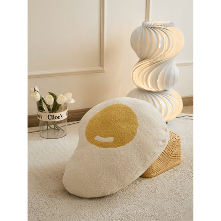 Cojín de huevo frito kawaii: cojín súper suave y acogedor para la decoración del hogar