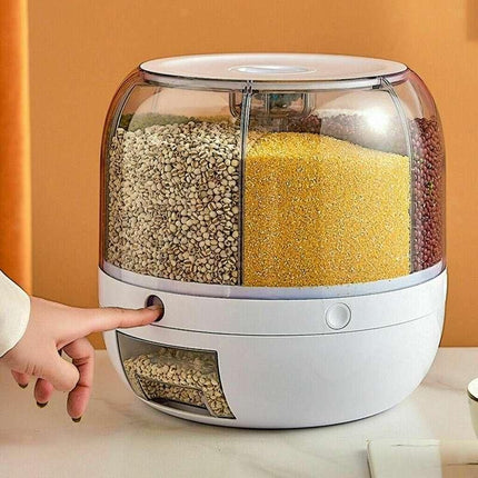 6-Grid Rotating Rice and Dry Food Dispenser - Wnkrs