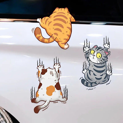 Whimsical Cat Scratch Car Decal - Wnkrs