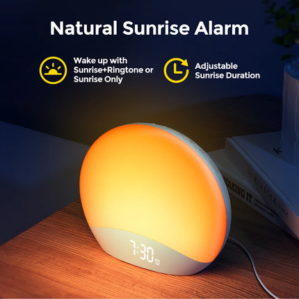 Sunrise Alarm Clock with Sound Machine & Nightlight – Wake Up Naturally with 26 Sleep Sounds