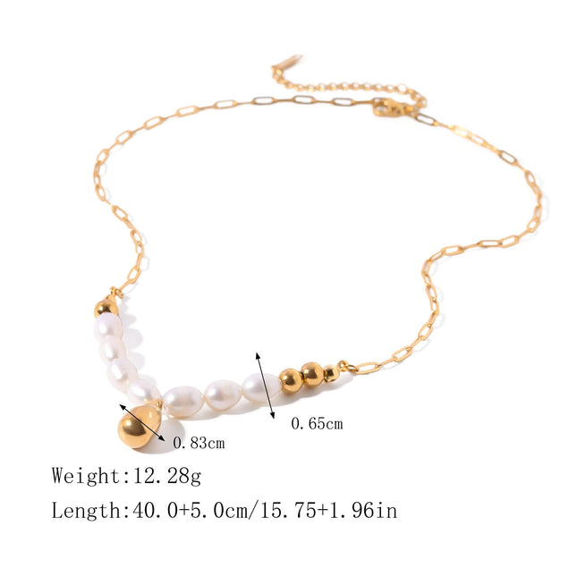 Elegant Pearl Pendant Necklace with Gold Drop