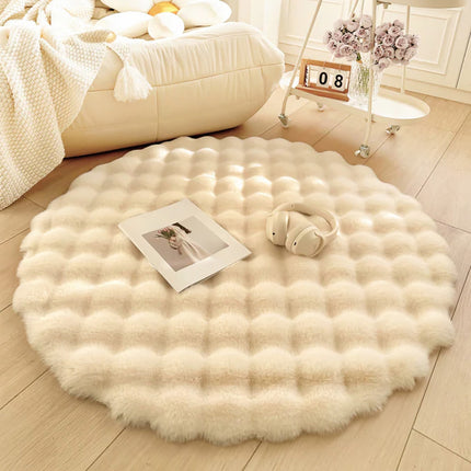 Tapis de sol rond en peluche nordique