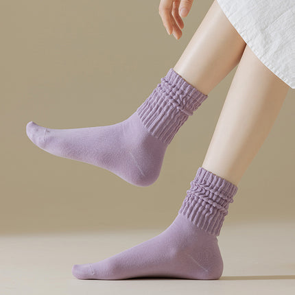 Chaussettes mi-hautes en coton pour femmes pour le printemps et l'automne