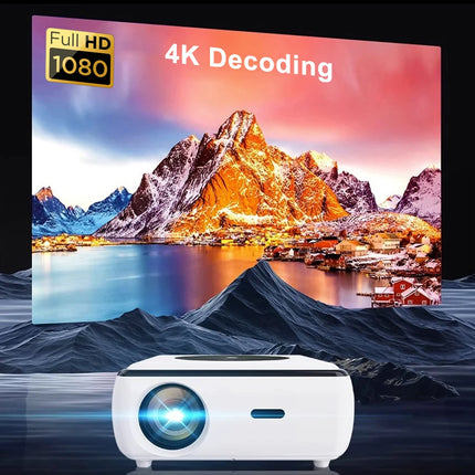 Proyector de video Android 4K con Bluetooth, WiFi, pantalla de 300”, cine en casa