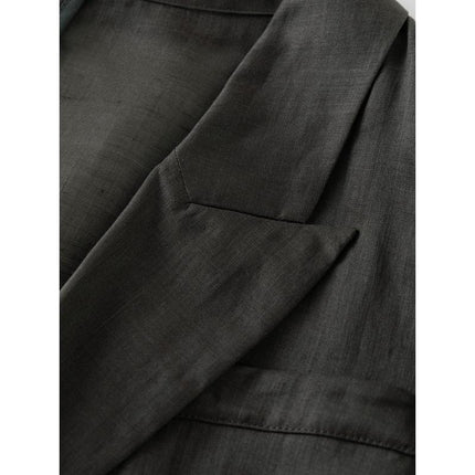 Blazer de bureau à col cranté gris foncé pour femme