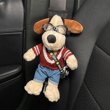 Cartoon Dog Plush Car Seat Belt Shoulder Protector - Wnkrs