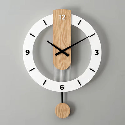 Reloj de pared de madera maciza moderno nórdico