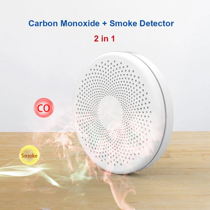 Detector de humo y monóxido de carbono inteligente 2 en 1 con WiFi