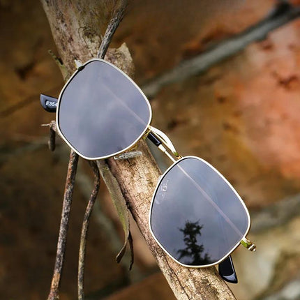 Gafas de sol polarizadas hexagonales vintage para hombres y mujeres