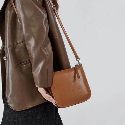 Sac à bandoulière en cuir véritable pour femme