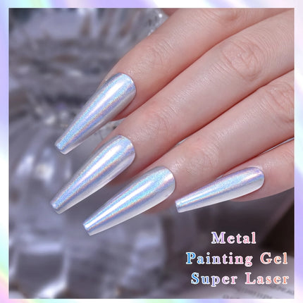 Pintura metálica superholográfica para uñas en gel