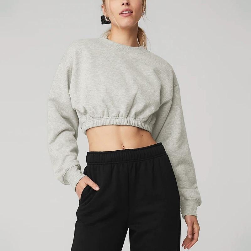 Chic Cotton Cropped Sweatshirt for Women