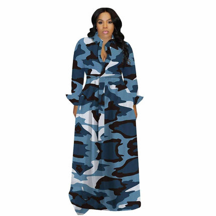 Turn Down Collar Maxi Dress - Wnkrs