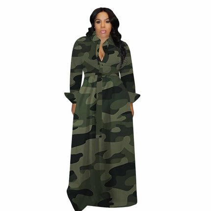 Turn Down Collar Maxi Dress - Wnkrs