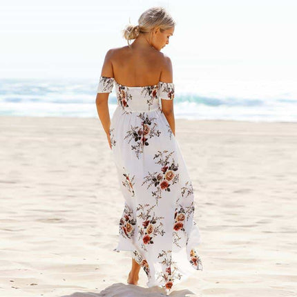 Women&#8217;s Boho Off Shoulder Dress With Floral Print Dresses W Women Women's Clothing &amp; Accessories  https://wnkrs.com/product/womens-boho-off-shoulder-dress-with-floral-print/