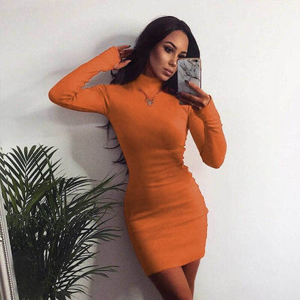 Women&#8217;s Ribbed Knitted Turtleneck Mini Dress Dresses W Women Women's Clothing &amp; Accessories  https://wnkrs.com/product/womens-ribbed-knitted-turtleneck-mini-dress/