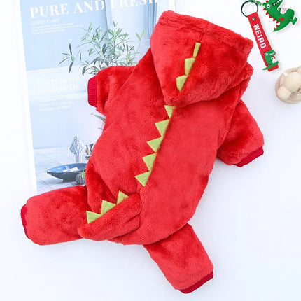 Combinaison polaire d'hiver pour chien motif dinosaure