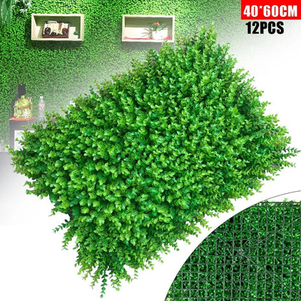 12pcs Artificial Mat Panel Wall Hedge Decor - Wnkrs