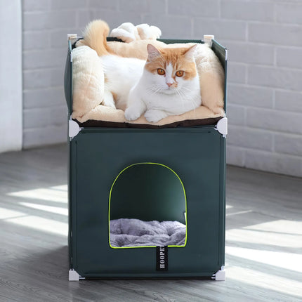 Lit amovible de luxe pour animaux de compagnie et maison double pour chat