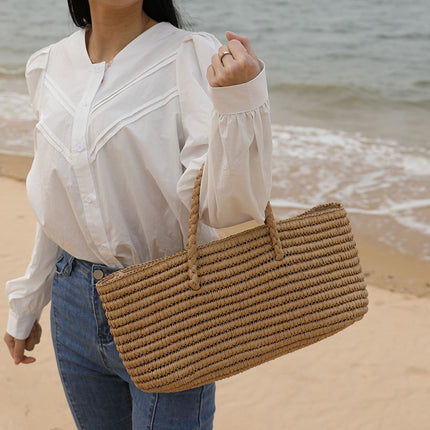 Handmade Straw Woven Beach Bag