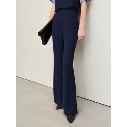 Ensemble chemise en mousseline épissée minimaliste et pantalon à jambes larges pour femme