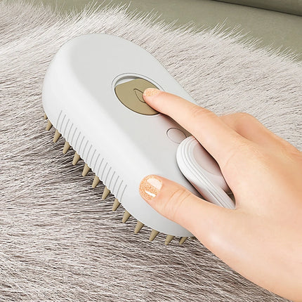 Brosse de toilettage électrique 3 en 1 pour chat avec fonction vapeur, massage et peigne