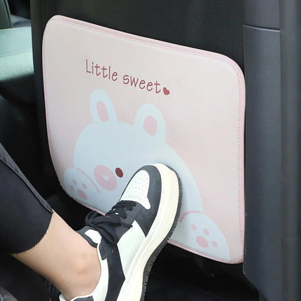 Waterproof Cartoon Bear & Rabbit Car Seat Back Protector for Kids - Wnkrs