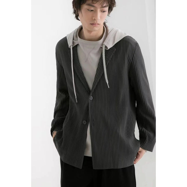 Blazer plisado de corte entallado para hombre