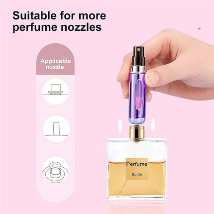 Atomiseur de parfum portable de 5 ml - Flacon pulvérisateur de voyage rechargeable