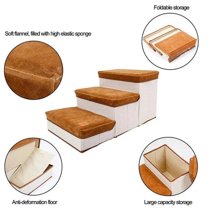 Multi-Purpose Dog Steps with Storage - Pet Stairs and Ramp for Small Dogs and Cats - Wnkrs