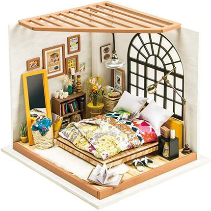 DIY Miniature Room Dollhouse Kit with LED Light and Furniture - Wnkrs