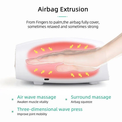 Wireless Hand Massager with Heat & Air Pressure for Stress Relief - Wnkrs