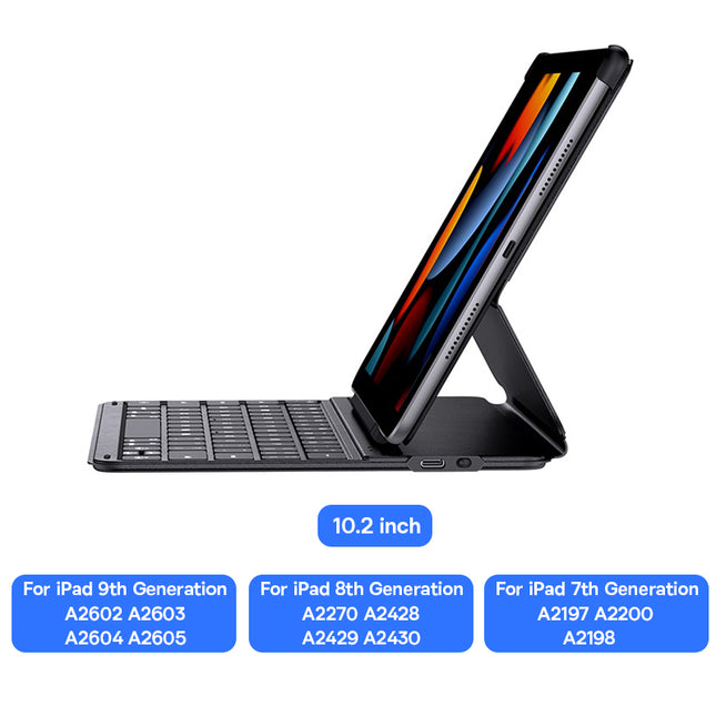 Funda con teclado inalámbrico Bluetooth ultradelgada para iPad Pro, Air y Mini