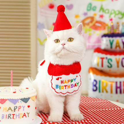 Ensemble charmant bandana et chapeau d'anniversaire pour animaux de compagnie