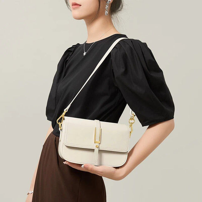 Sac à bandoulière et à bandoulière élégant en cuir blanc pour femme
