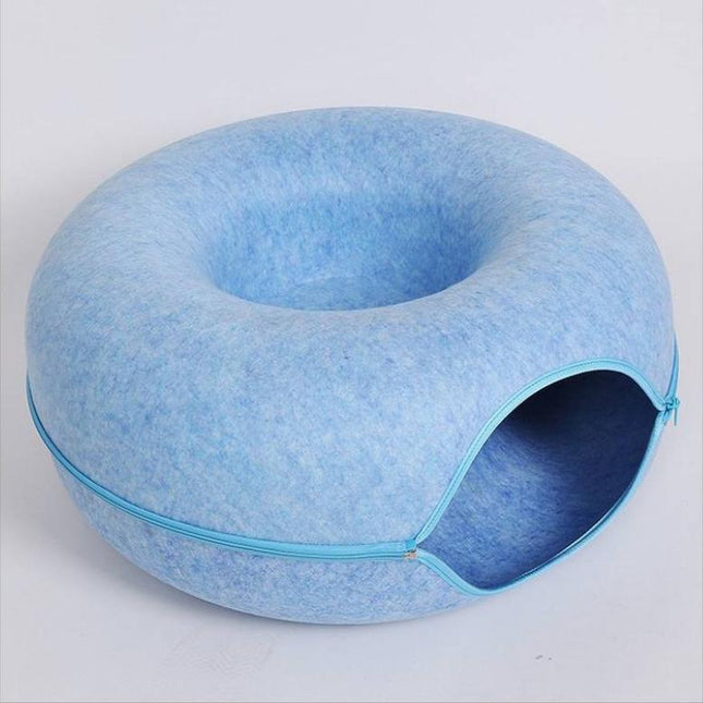 Cama túnel plegable de fieltro para gatos