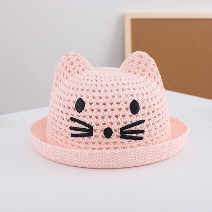 Summer Baby Straw Hat with Cute Cat Ears