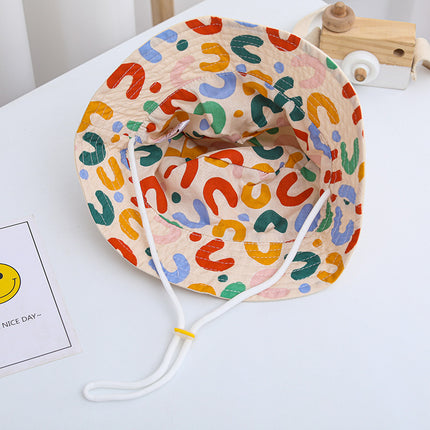 Solid Letter Print Kids Bucket Hat