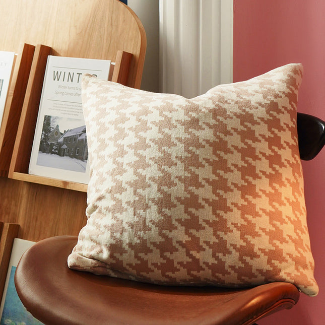 Housse de coussin classique à motif pied-de-poule