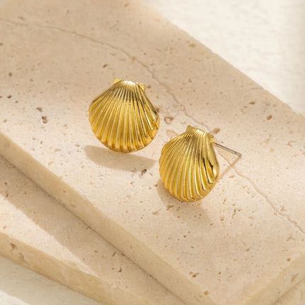 Vintage Shell-Inspired Stud Earrings for Women - Wnkrs